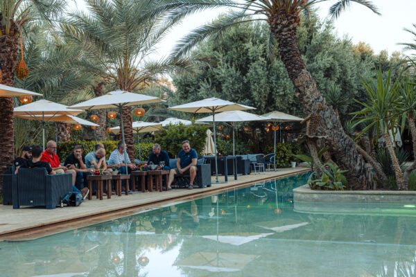 Lunch by the pool in a Moroccan oasis
