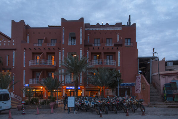 Our hotel in Morocco at dusk