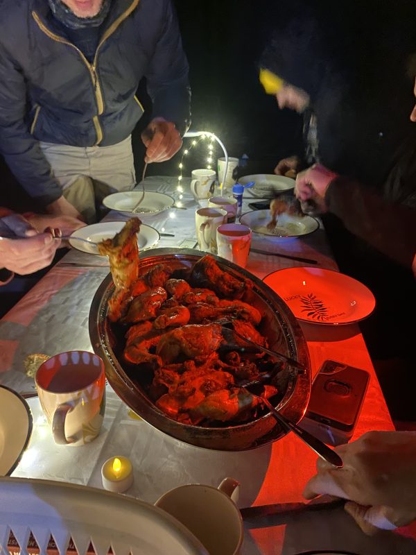 Dinner at the bivouac in Mauritania