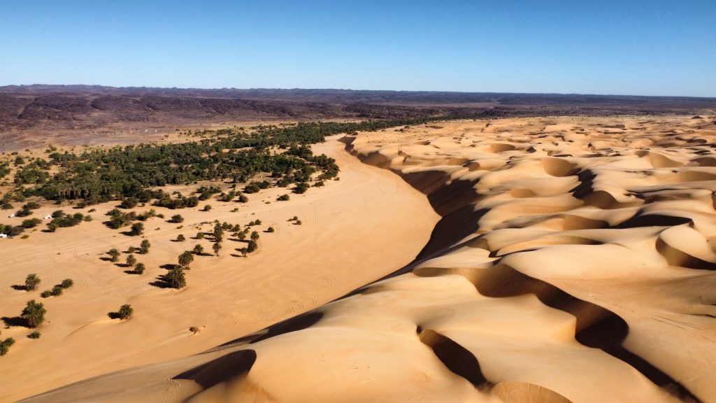 Dunes of the Mauritanian Sahara seen from the air