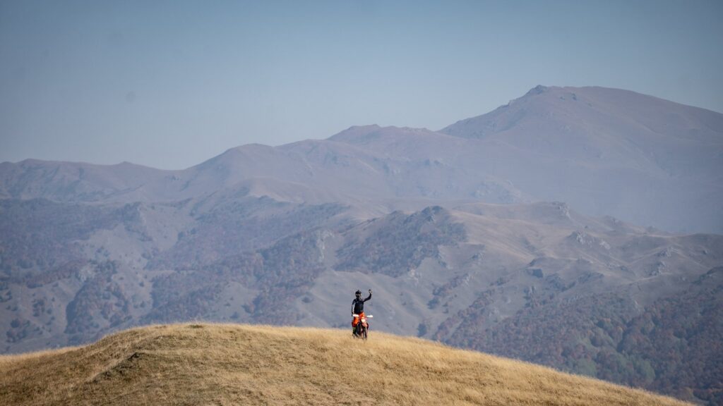 A lone rider on the hills of Georgia