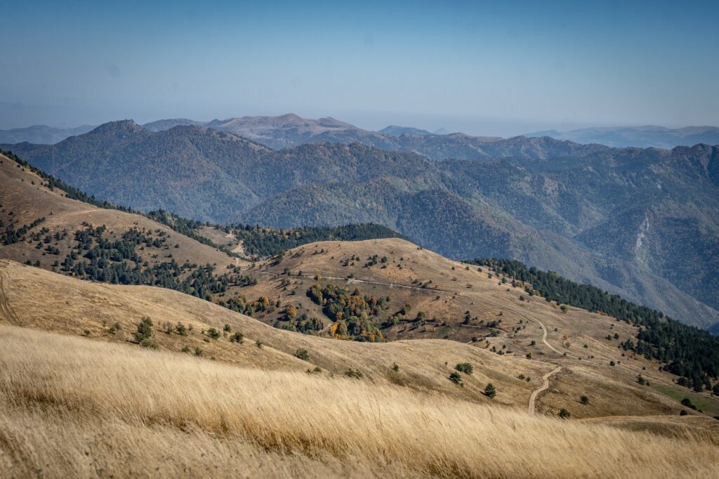 Rolling mountain ridges in Georgia